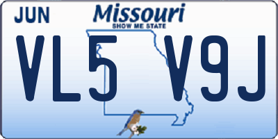 MO license plate VL5V9J