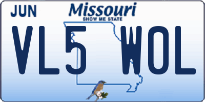 MO license plate VL5W0L