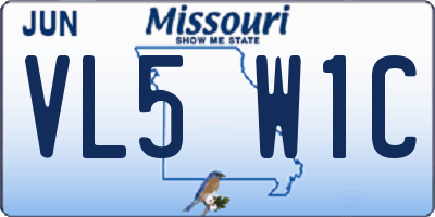 MO license plate VL5W1C