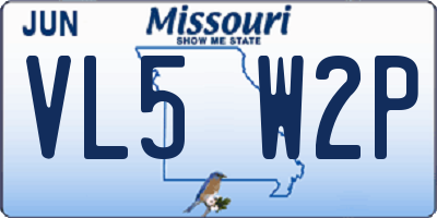 MO license plate VL5W2P