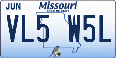 MO license plate VL5W5L
