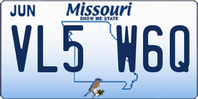 MO license plate VL5W6Q