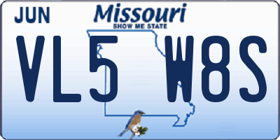 MO license plate VL5W8S