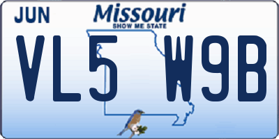 MO license plate VL5W9B