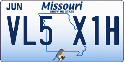 MO license plate VL5X1H