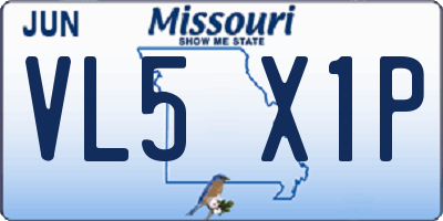 MO license plate VL5X1P