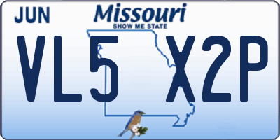 MO license plate VL5X2P