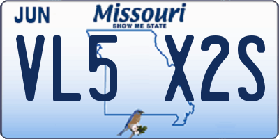 MO license plate VL5X2S