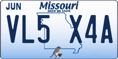MO license plate VL5X4A