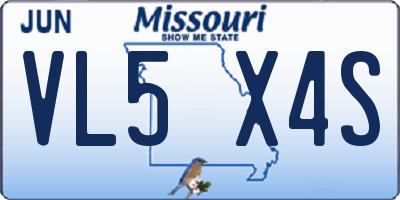 MO license plate VL5X4S