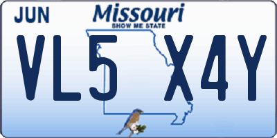 MO license plate VL5X4Y