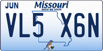 MO license plate VL5X6N
