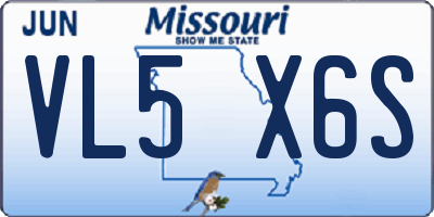 MO license plate VL5X6S