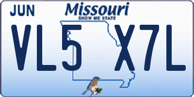 MO license plate VL5X7L