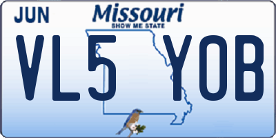MO license plate VL5Y0B