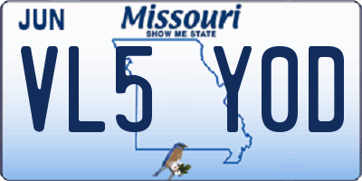 MO license plate VL5Y0D