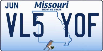 MO license plate VL5Y0F