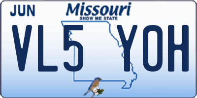 MO license plate VL5Y0H