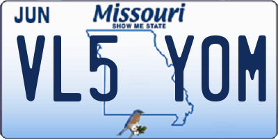 MO license plate VL5Y0M