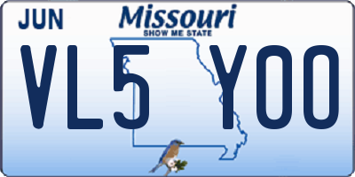 MO license plate VL5Y0O