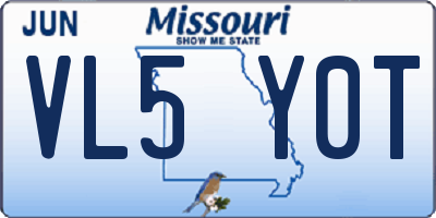 MO license plate VL5Y0T