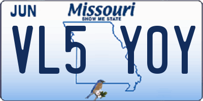 MO license plate VL5Y0Y