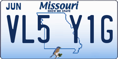 MO license plate VL5Y1G
