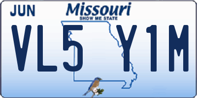 MO license plate VL5Y1M