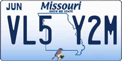 MO license plate VL5Y2M