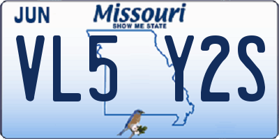 MO license plate VL5Y2S