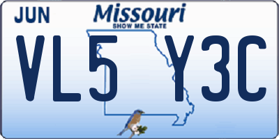MO license plate VL5Y3C
