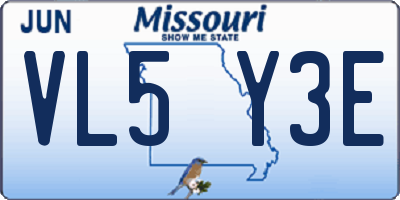 MO license plate VL5Y3E