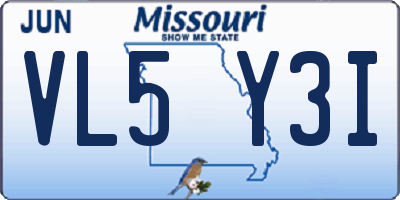 MO license plate VL5Y3I