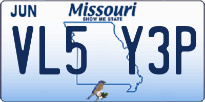 MO license plate VL5Y3P