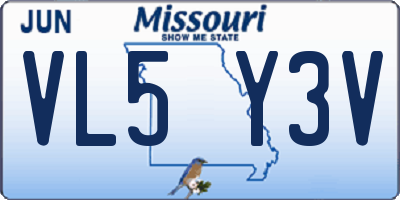 MO license plate VL5Y3V