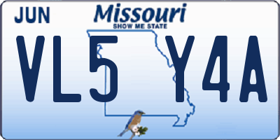 MO license plate VL5Y4A