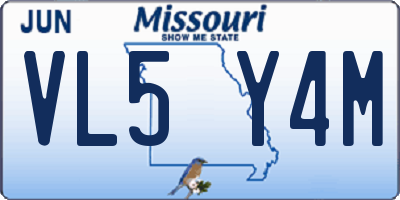 MO license plate VL5Y4M