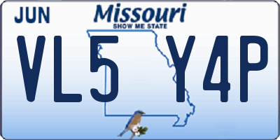 MO license plate VL5Y4P