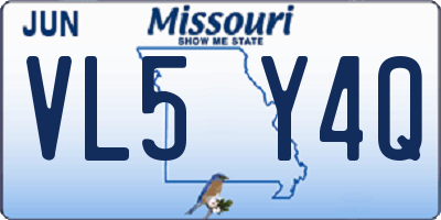 MO license plate VL5Y4Q