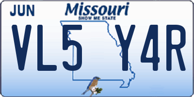 MO license plate VL5Y4R