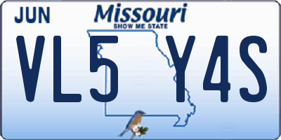 MO license plate VL5Y4S