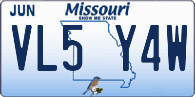 MO license plate VL5Y4W