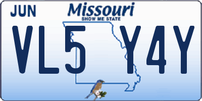 MO license plate VL5Y4Y