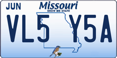 MO license plate VL5Y5A