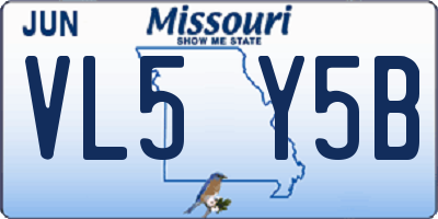 MO license plate VL5Y5B