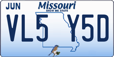 MO license plate VL5Y5D