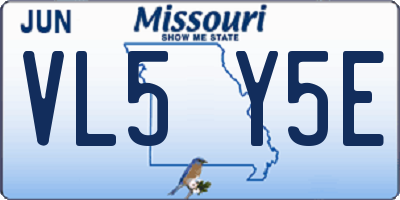 MO license plate VL5Y5E