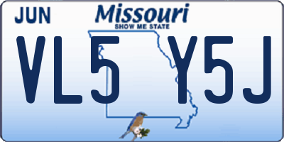 MO license plate VL5Y5J