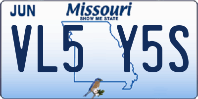 MO license plate VL5Y5S