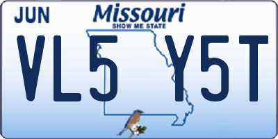 MO license plate VL5Y5T